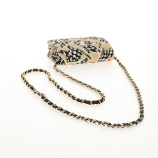 Chanel Flap Card Holder on Chain Quilted Printed Canvas