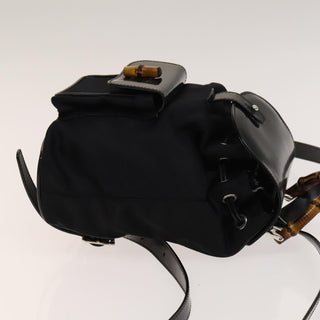 Gucci Vintage Bamboo Backpack Canvas and Leather