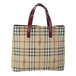 Burberry Top Handle Tote Haymarket Coated Canvas