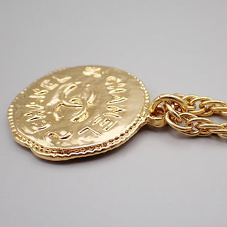 Chanel Vintage CC Pendent Necklace Plated Metal