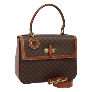 Celine Vintage Convertible Top Handle Bag Macadam Coated Canvas