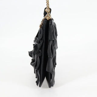 Chanel CC Chain Fringe Wristlet Clutch Quilted Leather