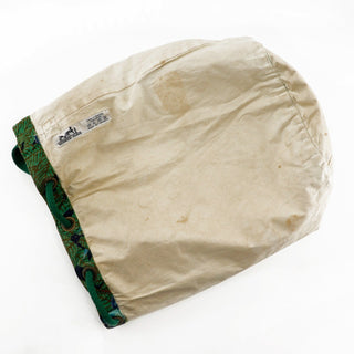 Hermes Vintage Drawstring Bucket Shoulder Bag Printed Canvas