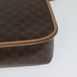 Celine Vintage Macadam Circle Logo Shoulder Bag Canvas and Leather