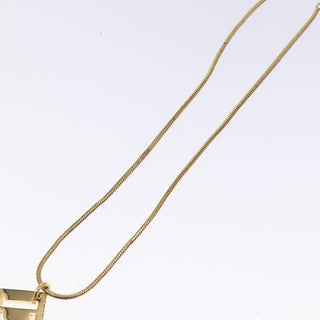 Christian Dior D logo Pendant Necklace Metal