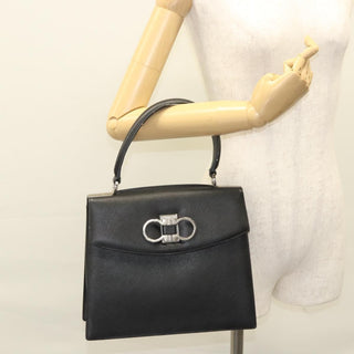 Salvatore Ferragamo Double Gancini Top Handle Bag Saffiano Leather