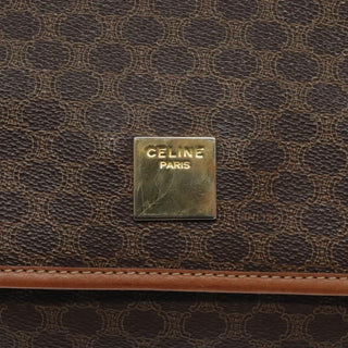 Celine Vintage Macadam Shoulder Bag Canvas and Leather