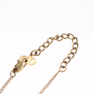 Christian Dior Logo Flower Necklace Metal with Crystals