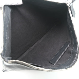 Balenciaga Navy Zip Pouch Leather