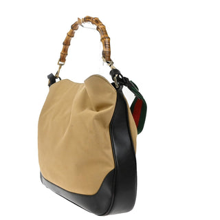 Gucci Sherry bamboo Shoulder Bag Canvas