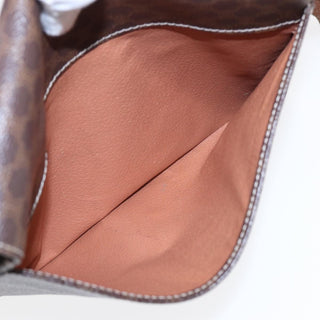 Celine Vintage Macadam Circle Logo Shoulder Bag Canvas and Leather