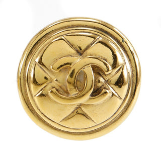 Chanel Vintage Round CC Clip-On Earrings Metal