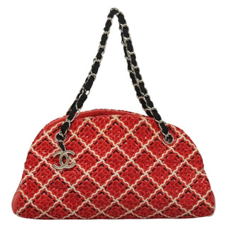 Chanel Just Mademoiselle Bag Woven Stitch Patent