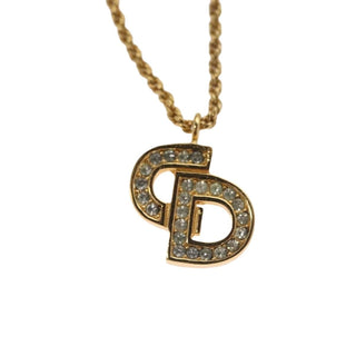 Christian Dior CD Pendant Necklace Gold-plated