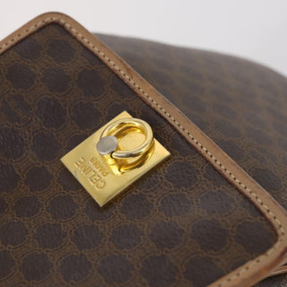 Celine Vintage Drawstring Flap Backpack Macadam Coated Canvas