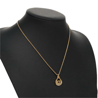 Christian Dior CD Pendant Necklace Metal