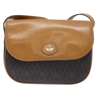 Christian Dior Vintage Honeycomb Flap Crossbody Bag Canvas and Leather