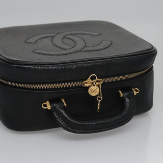 Chanel Vintage Timeless Zip Around Vanity Case Caviar