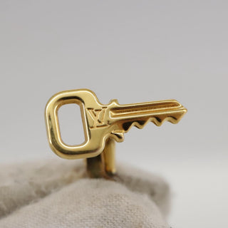 Louis Vuitton Padlock and Key Logo Cufflinks Silver