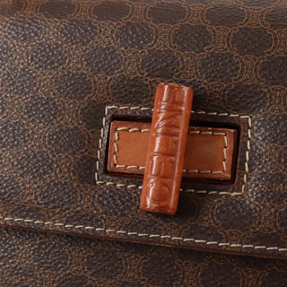 Celine Vintage Convertible Top Handle Bag Macadam Coated Canvas