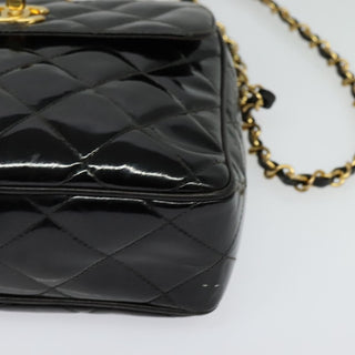 Chanel Vintage Square Front Pocket Camera Bag Quilted Patent