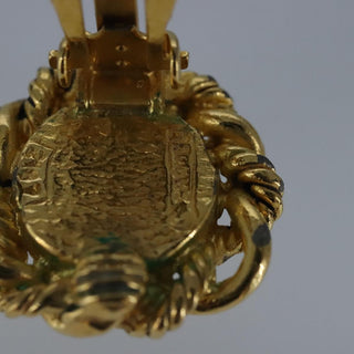 Chanel Vintage Round Clip-On Earrings Metal with Faux Pearl