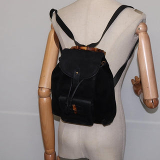 Gucci Vintage Bamboo Backpack Suede