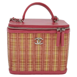 Chanel Take Away Vanity Case Rattan and Calfskin