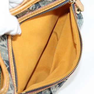 Louis Vuitton Porte Epaule Raye Handbag Striped Monogram Denim