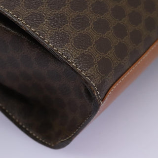 Celine Vintage Macadam Circle Logo Shoulder Bag Canvas and Leather