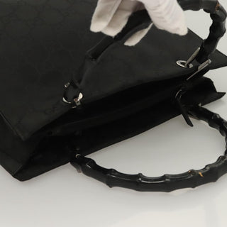Gucci Vintage Bamboo Handle Tote GG Nylon