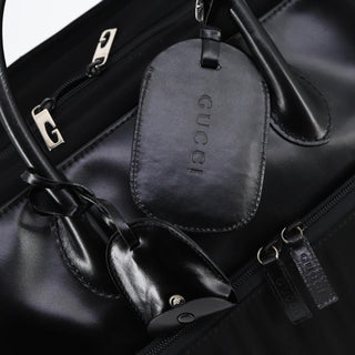 Gucci Travel Boston Bag Leather with Nylon