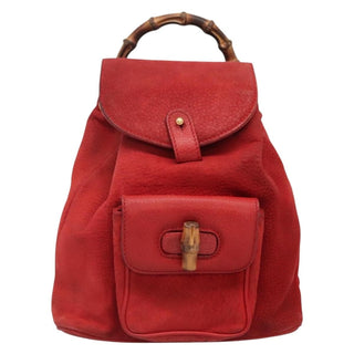 Gucci Vintage Bamboo Backpack Suede