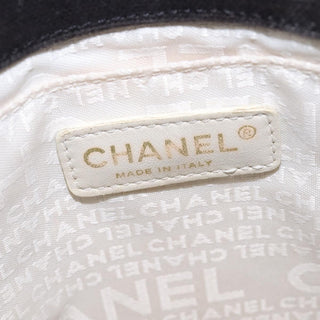 Chanel Chocolate Bar CC Logo Tote Canvas