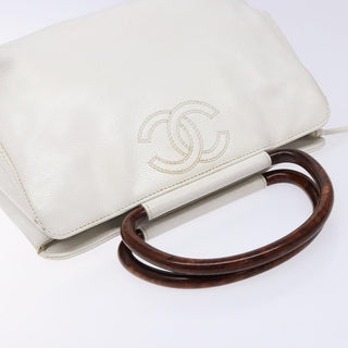 Chanel Vintage Wooden Ring Tote Leather
