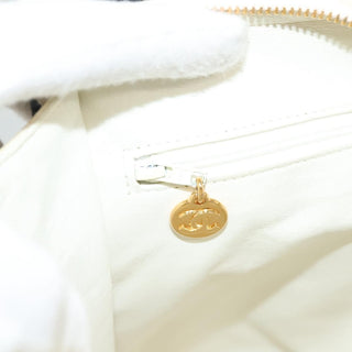 Chanel Vintage Coco Logo Zip Tote Quilted Printed Canvas