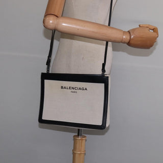 Balenciaga Navy Pochette Canvas and Leather