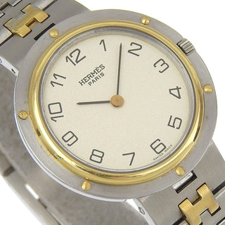 Hermes Profile Quartz Watch Stainless Steel and Plated Metal