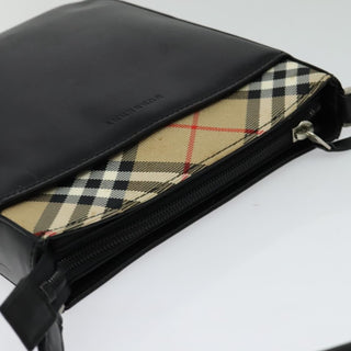 Burberry Front Pocket Flap Messenger Leather with Vintage Check Canvas