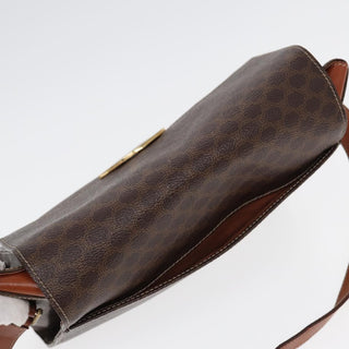 Celine Vintage Macadam Circle Logo Shoulder Bag Canvas and Leather