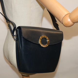Celine Vintage Circle Logo Crossbody Bag Leather