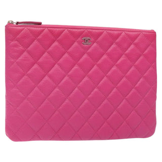 Chanel O Case Clutch Quilted Caviar