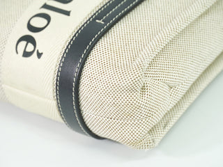 Chloe Woody Tote Canvas with Leather