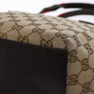Gucci Web Zip Tote GG Canvas