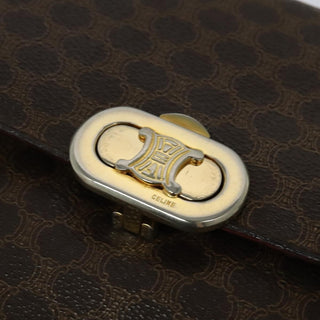 Celine Vintage Macadam Shoulder Bag Canvas and Leather