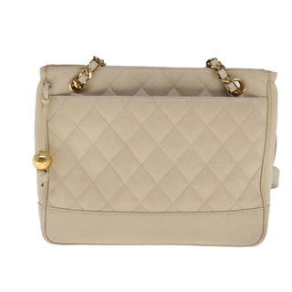 Chanel Vintage Slit Pocket Shoulder Bag Quilted Caviar