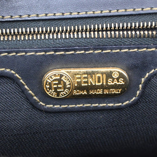 Fendi Vintage Pequin Boston Bag Coated Canvas