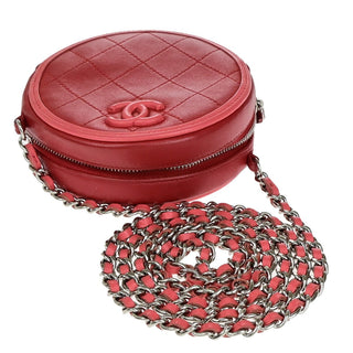 Chanel Pearl Crush Round Clutch with Chain Quilted Lambskin
