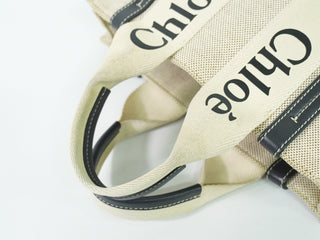 Chloe Woody Tote Canvas with Leather
