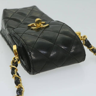 Chanel Vintage CC Flap Phone Holder Crossbody Bag Quilted Patent
